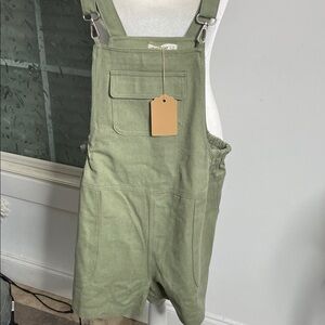 28. NWT New In Olive Overall Shorts